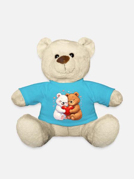 Ours amoureux du cœur – motif de la Saint-Valentin - Nounours - bleu outremer