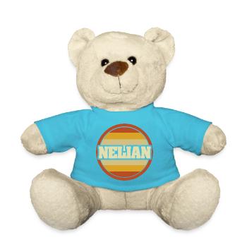 First name Nelian - Teddy Bear - atoll blue - Front