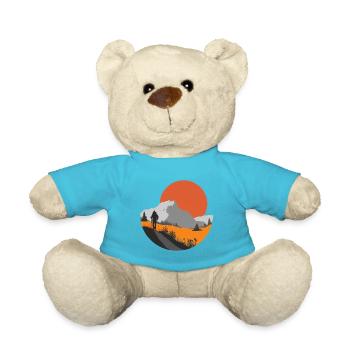 Mountain hike, hiker gift idea - Teddy Bear - atoll blue - Front