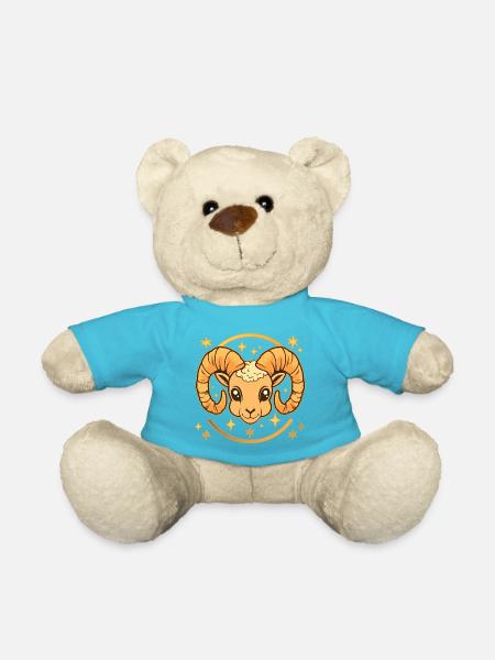 Signe du zodiaque Bélier - Nounours - bleu outremer