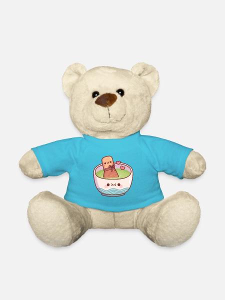 Mignon bol de thé matcha et fouet pour la Saint-Valentin - Nounours - bleu outremer