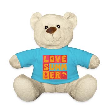Ich liebe den Sommer - Teddy - Atollblau - Vorne