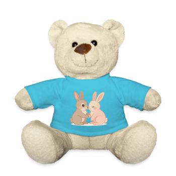 Romantic bunny couple under the stars - Teddy Bear - atoll blue - Front