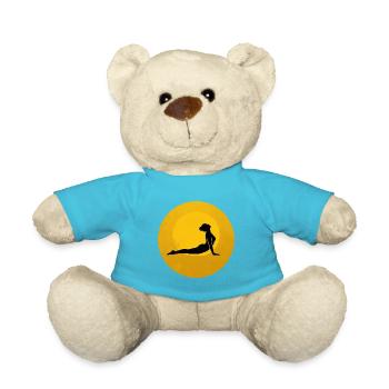 Kobra Pose Yoga Silhouette Goldene Sonne - Teddy - Atollblau - Vorne