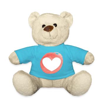 Heart - personalizable - Teddy Bear - atoll blue - Front