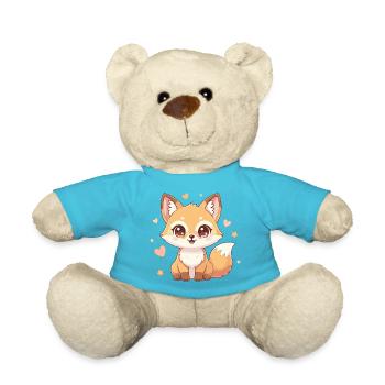 Renard câlin avec charme en cœur - Nounours - bleu outremer - Devant