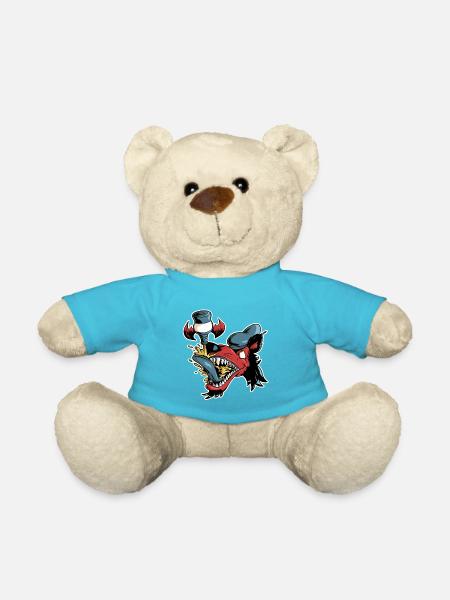 Wolf und fliegendes Bier - Teddy - Atollblau