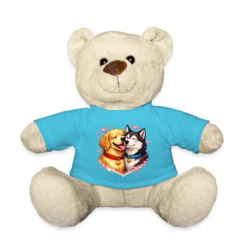 Dog Hearts Friendship - Teddy Bear - atoll blue - Front