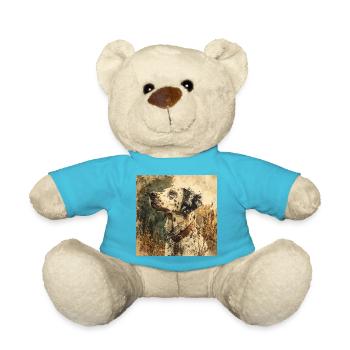 Dalmatiner Portrait im Vintage-Öl-Look - Teddy - Atollblau - Vorne