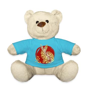 Rabbit Chinese Zodiac Horoscope - Teddy Bear - atoll blue - Front