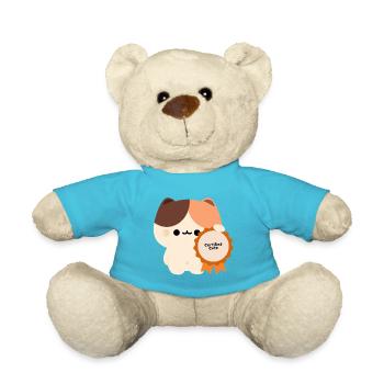 Certified Cute Tortie Cat  - Teddy Bear - atoll blue - Front