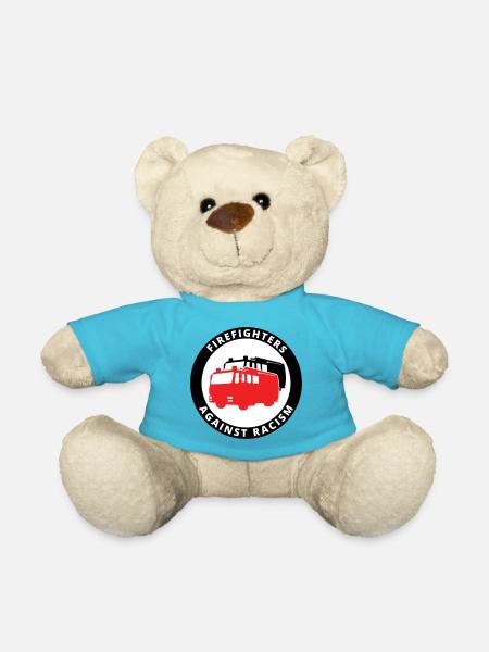 Firefighters Against Racism Symbol - Teddy Bear - atoll blue