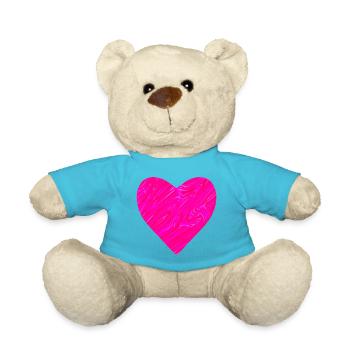 Cœur néon pour la fête des mères - Nounours - bleu outremer - Devant