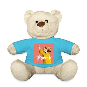 Power Woman Illustration - Teddy Bear - atoll blue - Front