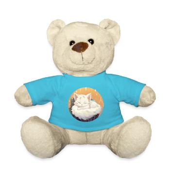 Schlafende Katze im Kreis - Teddy - Atollblau - Vorne