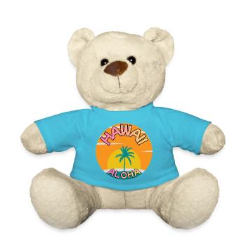 Coucher de soleil Hawaii Aloha avec palmier - Nounours - bleu outremer - Devant