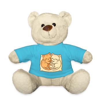 Mignons chats en cercle – Dormir avec un cœur - Nounours - bleu outremer - Devant