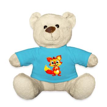 Fiery Fox Toon Charm - Teddy Bear - atoll blue - Front