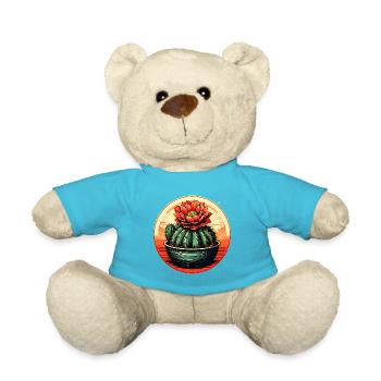 Red flower cactus in the evening light - Teddy Bear - atoll blue - Front
