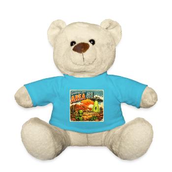 Area 51 Retro Postcard - Teddy Bear - atoll blue - Front