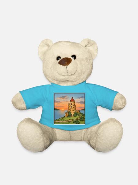 Sonnenuntergangsburg am Meer - Teddy - Atollblau