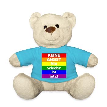 KEINE ANGST NIE WIEDER IST JETZT,  NO NZS, NO AFD - Teddy - Atollblau - Vorne