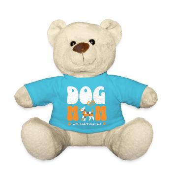 Dog Mom Hundemama Spruch Shirt Geschenk - Teddy - Atollblau - Vorne