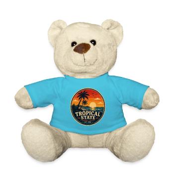 Tropical State Retro Abzeichen Vintage-Küstengrafik - Teddy - Atollblau - Vorne