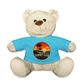 Sunset Club Retro-Abzeichen Vintage-Küstengrafik - Teddy - Atollblau - Vorne
