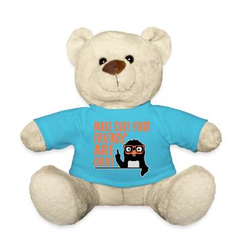 Make Sure Your Friends Are Okay Pinguin Nerd Geek - Teddy - Atollblau - Vorne