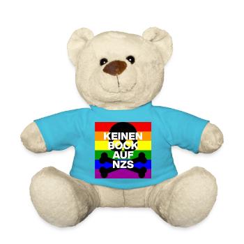 KEINEN BOCK AUF FASCHOS, NO NZS, NO AFD SCHWARZ - Teddy - Atollblau - Vorne