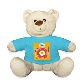 Colorful Fried Egg – Pop Illustration - Teddy Bear - atoll blue - Front