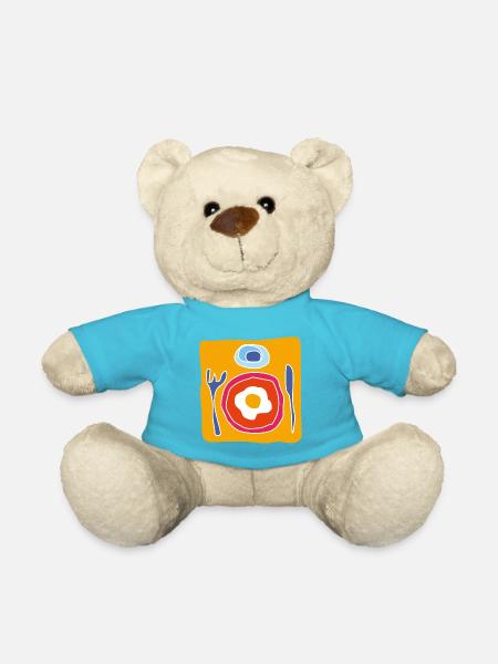 Colorful Fried Egg – Pop Illustration - Teddy Bear - atoll blue