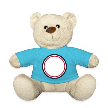 Circle Frame Red - Design your own custom text - Teddy Bear - atoll blue - Front