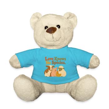 Love Knows No Species Vegan Animal Rights Rétro - Nounours - bleu outremer - Devant