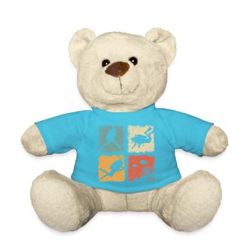 Retro Tauchen im Meer Für Schnorchler Und Taucher - Teddy - Atollblau - Vorne