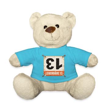 Startnummer 13 Radrennen - Teddy - Atollblau - Vorne