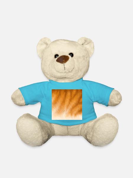 Orangetiger Fellmuster - Teddy - Atollblau