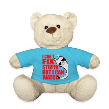 I Can't Fix Stupid But I Can Watch Sarkasmus Lama - Teddy - Atollblau - Vorne