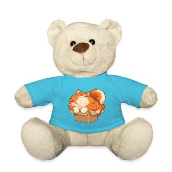 Katze im kleinen Karton - Teddy - Atollblau - Vorne