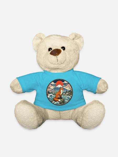 Fuchs vor dem Fuji - Teddy - Atollblau