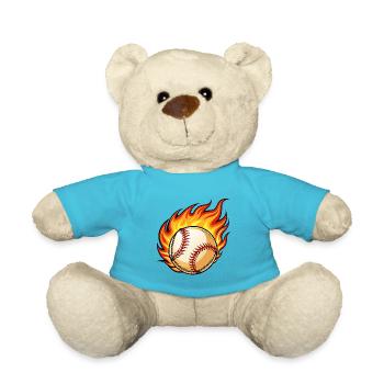 Flaming BaseBall - Teddy - Atollblau - Vorne