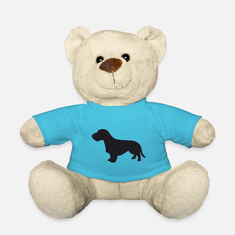Rauhaardackel Silhouette - Teddy - Atollblau