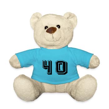 40 YEARS. 40th ANNIVERSARY. ANNIVERSARY 40 YEARS. 40 - Teddy Bear - atoll blue - Front