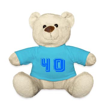 40. 40 ANS. 40e ANNIVERSAIRE. ANNIVERSAIRE 40 ANS. - Nounours - bleu outremer - Devant