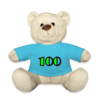 100 ANS. 100e ANNIVERSAIRE. ANNIVERSAIRE 100 ANS - Nounours - bleu outremer - Devant