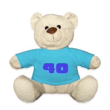 40. 40 YEARS. 40th ANNIVERSARY. BIRTHDAY 40 YEARS. - Teddy Bear - atoll blue - Front
