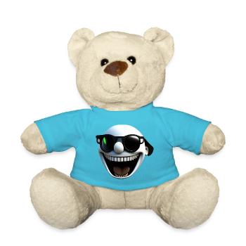 Lachendes Gesicht - Teddy - Atollblau - Vorne
