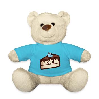 Stück Schoko-Mokka-Kuchen, süß und niedlich! - Teddy - Atollblau - Vorne