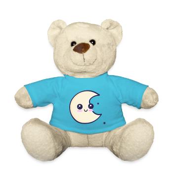 Mond mit Sternen - Teddy - Atollblau - Vorne